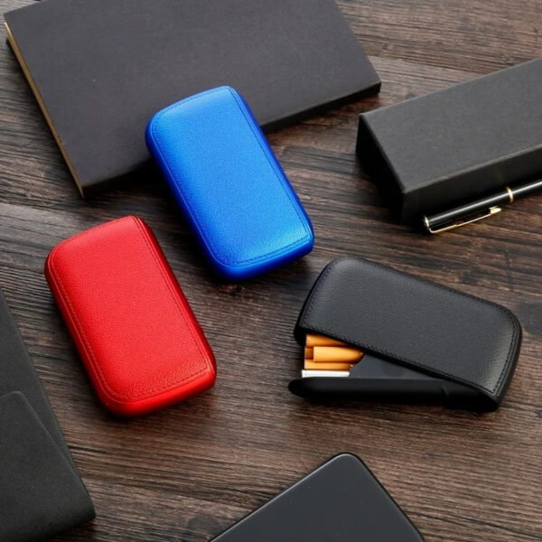 Imitation Leather Cigarette Case with Electronic Lighter - Image 4