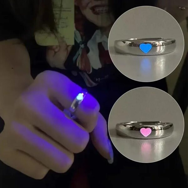 Blue/Pink Luminous Ring For Couple Gift - Image 2