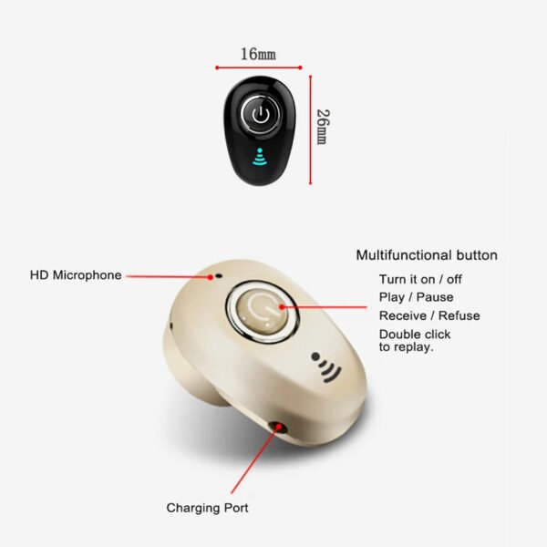 Mini Invisible Ture Wireless Earphone - Image 2